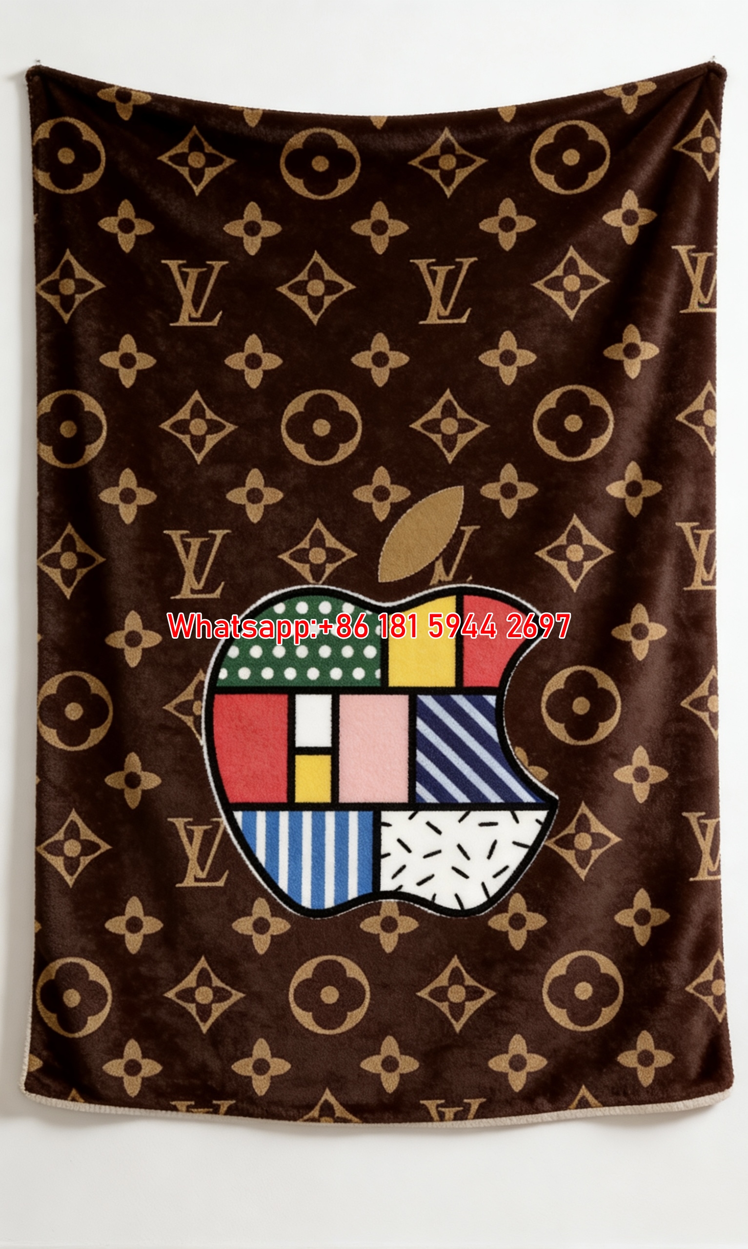 Luxury Monogram Apple Flannel Throw 390